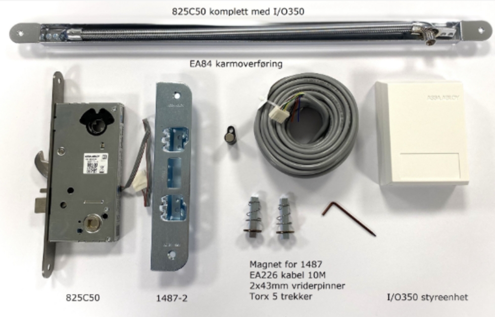 Velox 825C50 Hi-O Hybridlås        I/O boks-kabel-sluttstykke-magnet