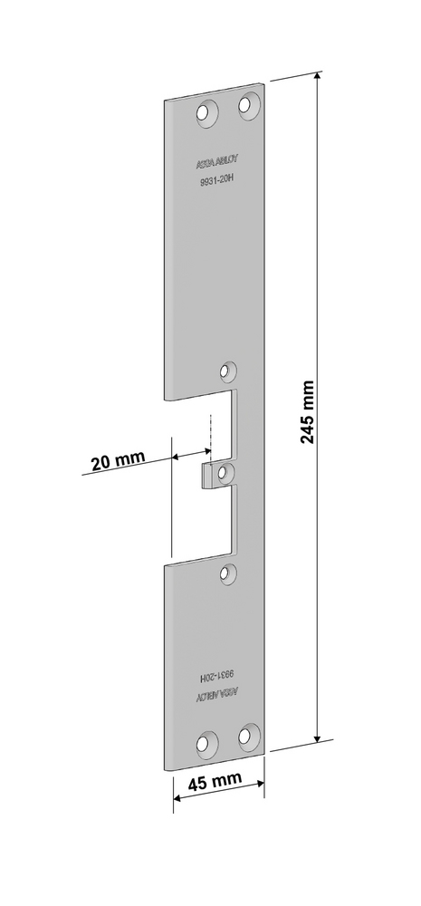 ASSA ABLOY 9931-20 H Flat stolpe   for el. Sluttst. 992M