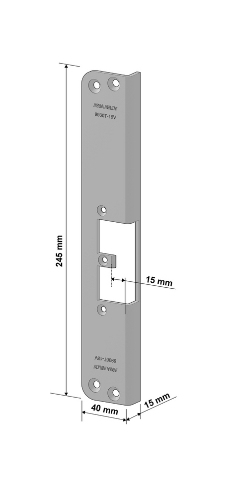 ASSA ABLOY 9930T-15 V Vinkel stolpeavrundet for el. Sluttst. 992M