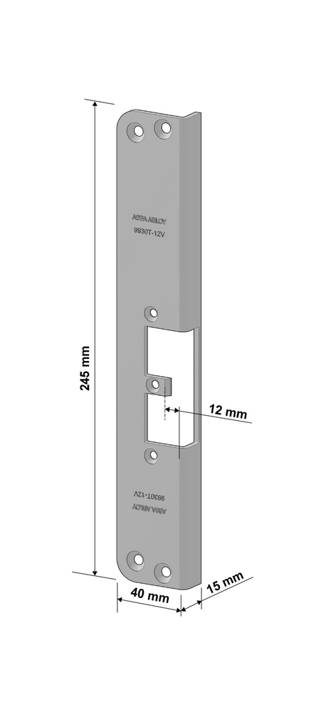 ASSA ABLOY 9930T-12 V Vinkel stolpefor el. Sluttst. 992M