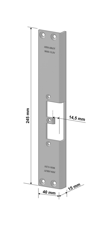 ASSA ABLOY 9930-13,5 V Vinkel      stolpe for el. SLuttst. 992M