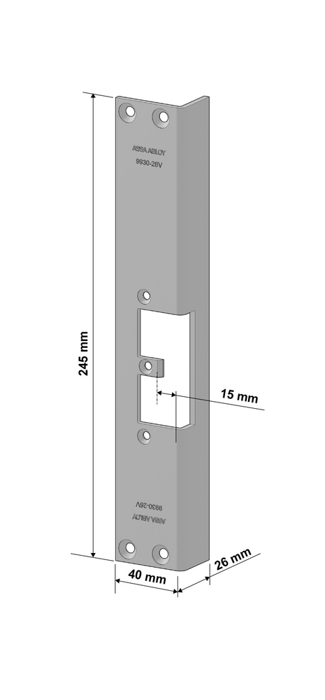 ASSA ABLOY 9930-26 V Vinkel stolpe for el. Sluttst. 992M