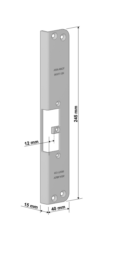 ASSA ABLOY 9930T-12 H Vinkel stolpeavrundet for el. Sluttst. 992M