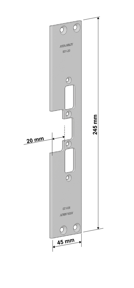 ASSA ABLOY 931-20 Flatstolpe       for el. Sluttst. i 900 serien