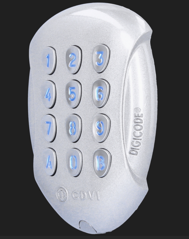 Vandalsikkert tastatur, sølv for   adgangskontroll (Wiegand-protokoll)