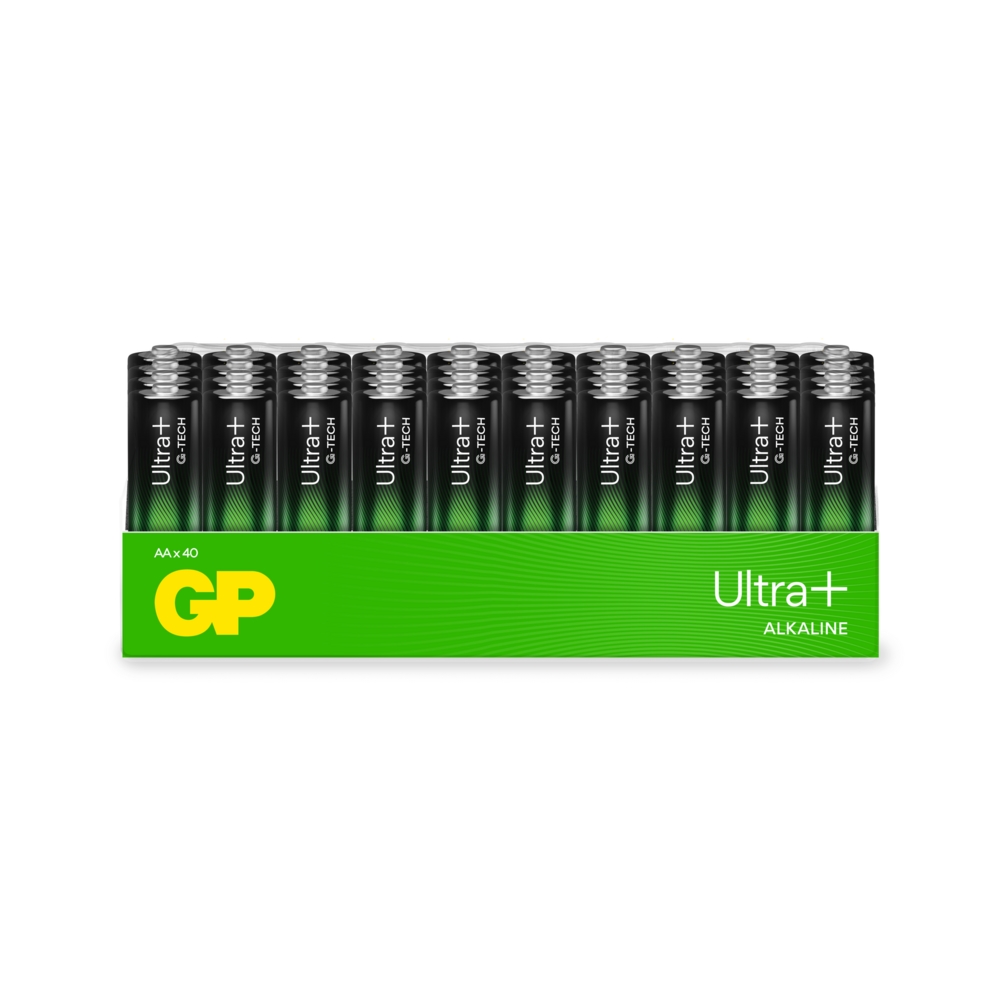 GP Ultra Plus Alkaline AA-batteri, 15AUP/LR 6, 40-pack