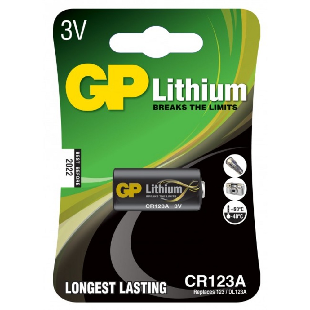 GP Pro Lithiumbatteri, CR 123A, 1- pakk