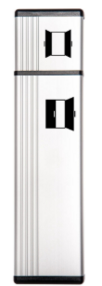 Albuebryter JCK227(dørkombinasjon) sølv aluminium med sorte endelokk