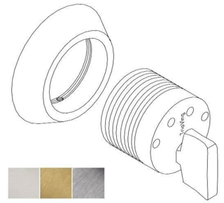 SY5572 Knappsylinder med magnet    m/ring FKR.M