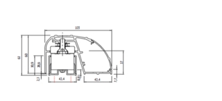Håndtak med magnetlås 2x300kg