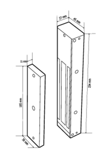 Magnetlås CDVI V3SR 300kg innendørs