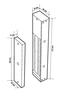 Magnetlås CDVI V5SR 500kg.         Innendørs