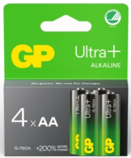GP Ultra Plus Alkaline AA-batteri, 15A/LR 6, 4-pack