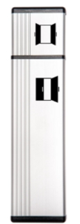 Albuebryter JCK227(dørkombinasjon) sølv aluminium med sorte endelokk