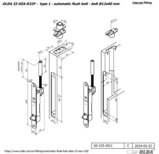 Automatisk kantskåte Olda 33 HZA-R32F bolt Ø12x60mm Type 1