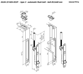 Automatisk kantskåte Olda 33 HZA-R32F bolt Ø12x60mm Type 2