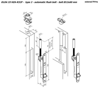 Automatisk kantskåte Olda 33 HZA-R32F bolt Ø12x60mm Type 2