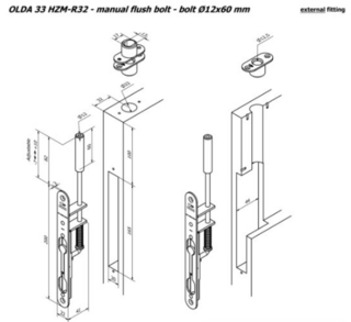 Kantskåte Olda 33 HZM-R32          bolt Ø12x60mm