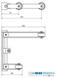Dørkoordinator Olda 25 DK grå