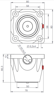 Dørholdermagnet DHUL 66 mm