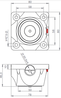 Dørholdermagnet DHUM 46 mm