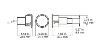 Magnetkontakt Aritech DC 107 m/2m  kabel